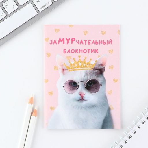 Блокнот А6, 12 листов, в клетку Кот