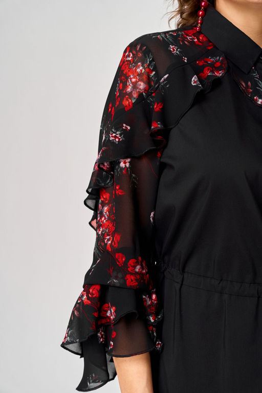 Платье EVA GRANT 7229 черный+принт