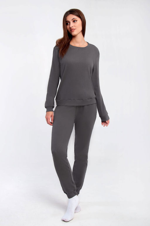 Арт. 10806/8 Пижама с брюками 42-50 (5 шт) Цвет:верх-темно-серый,низ-темно-серый