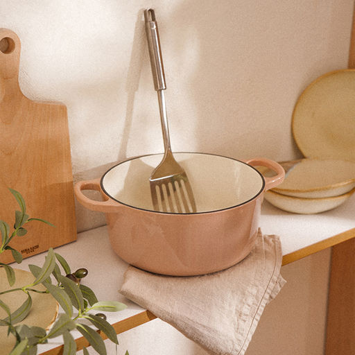 Кастрюля чугунная SL Home, 4.2 л, d=24.5 см, h=11 см, с крышкой, эмалированное покрытие, индукция, бежевая