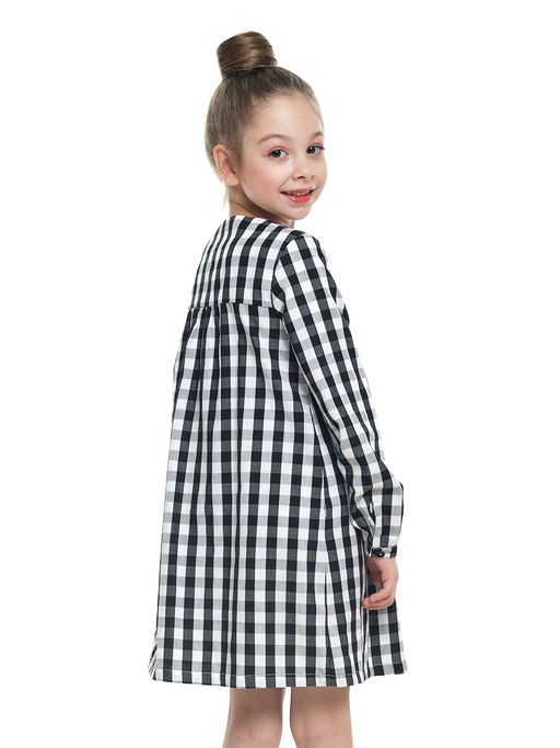 Платье на пуговицах в клетку UD 4857 черная клетка - Mini maxi фото 2