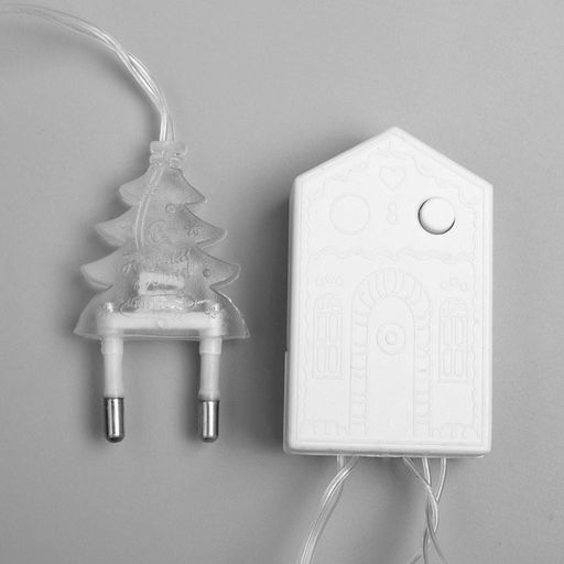 Гирлянда Нить 5 м с насадками Хрусталики, IP20, прозрачная нить, 50 LED, свечение белое, 8 режимов, 220 В - Luazon lighting фото 7
