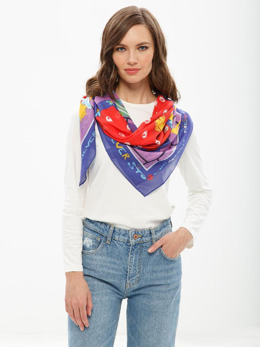 Платок жен. шелк+мод 120х120 E12-8320-10 - Eleganzza фото 6