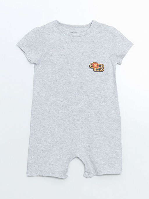 Bisiklet Yaka Bask?l? Erkek Bebek Tulum