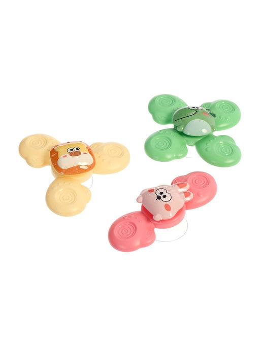 Игрушки для ванной, спиннеры на присосках, 3 шт. в наборе, зверушки