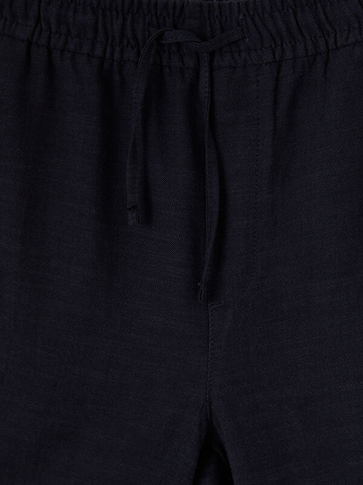 Regular Fit Keten G?r?n?ml? Erkek Pantolon