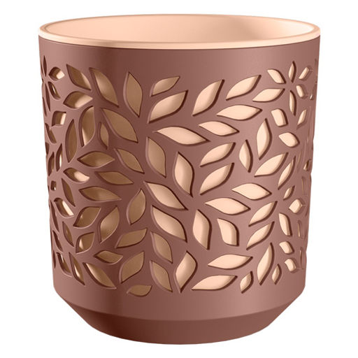 Кашпо Leaves (1,25л.) Цв. Мокачино/Пудра (КШ-2083) /ВМС/  фото 2