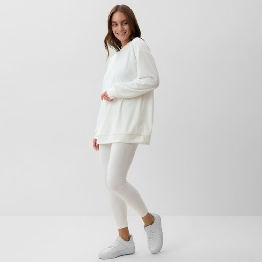 Костюм женский (свитшот, легинсы) KAFTAN Plushy, размер 48-50, белый