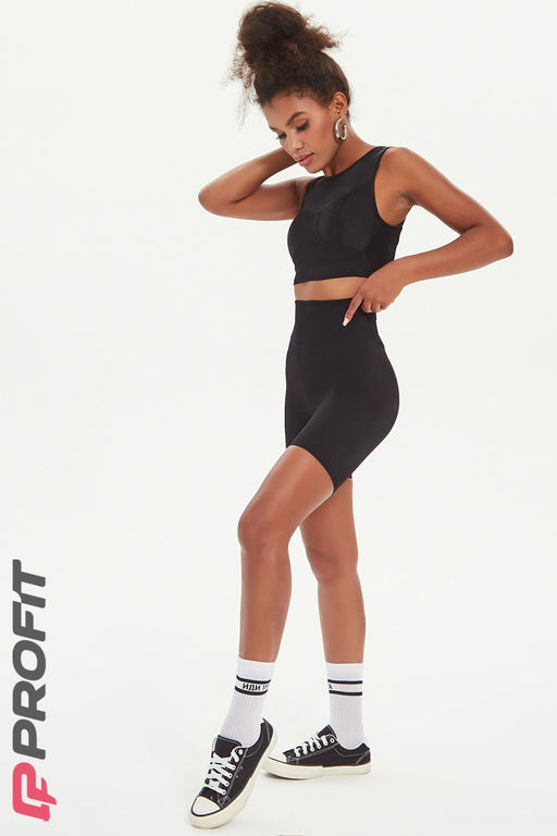 Шорты-велосипедки в рубчик, с высокой талией shd.130.001