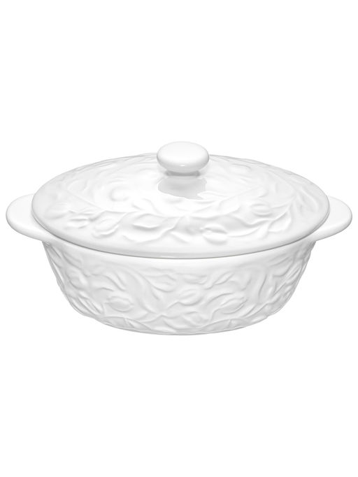 Жюльенница-кокотница 250 мл 16*10*8 см Тюльпаны с крышкой, фарфор - Elan gallery фото 3