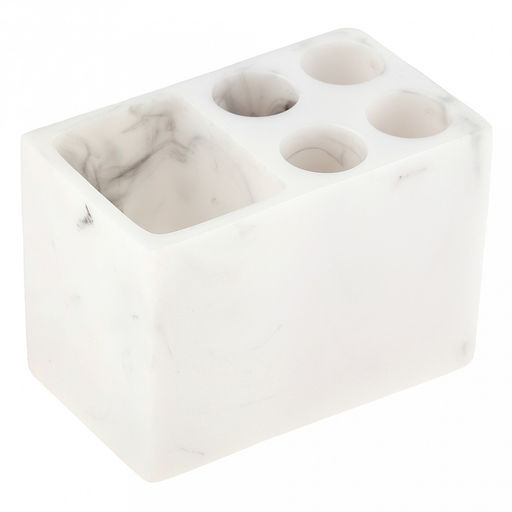 Набор для ванной "Камея" 4 предмета: дозатор для мыла 300мл; мыльница 12,4х8,5х1,8см; стакан для зубных щеток и зубной пасты; стакан 270мл; фурнитура пластик "под золото", акрил, бело-серый, в коробке (Китай)