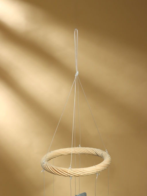 Музыка ветра «Гравитация», 14×14×90 см, дерево, ракушка