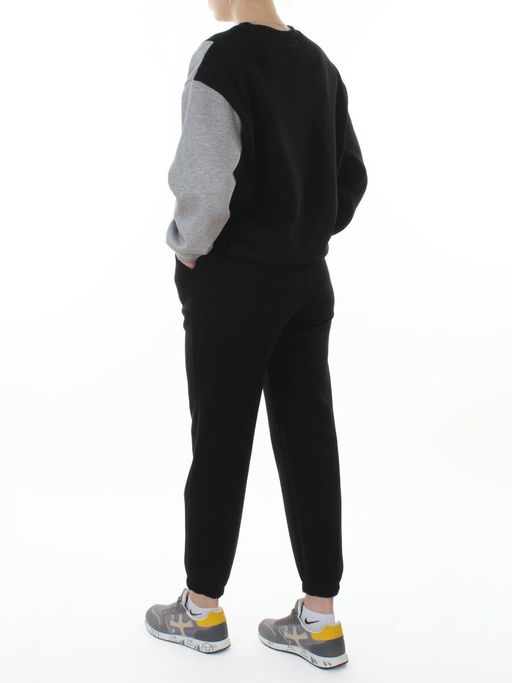 3412/3413 BLACK Костюм спортивный утепленный женский (95% хлопок, 5% эластан)