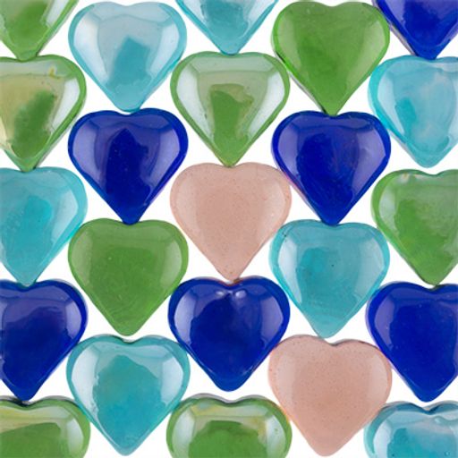 Blumentag GLG-07 МАРБЛС камни стеклянные 6 х 340 г 10 г №02 сердце 26x27 мм