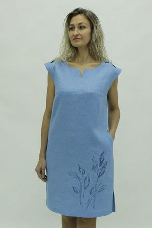 100% ЛЁН Платье с вышивкой