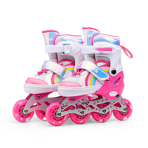 Ролики детские (размер S) розовый, в сумке
