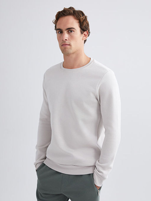 Bisiklet Yaka Erkek Sweatshirt