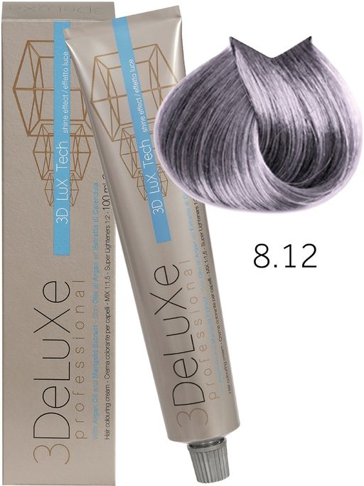 8.12 Крем-краска для волос 3DELUXE PROFESSIONAL СВЕТЛЫЙ БЛОНДИН ПЕПЕЛЬНО-ПЕРЛАМУТРОВЫЙ