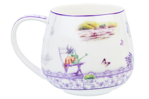 Кружка 450 мл 13*10*8,5 см Лаванда бочонок, NEW BONE CHINA - Elan gallery фото 5