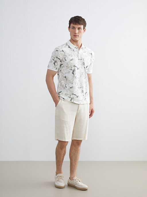 Polo Yaka Desenli Erkek Ti??rt