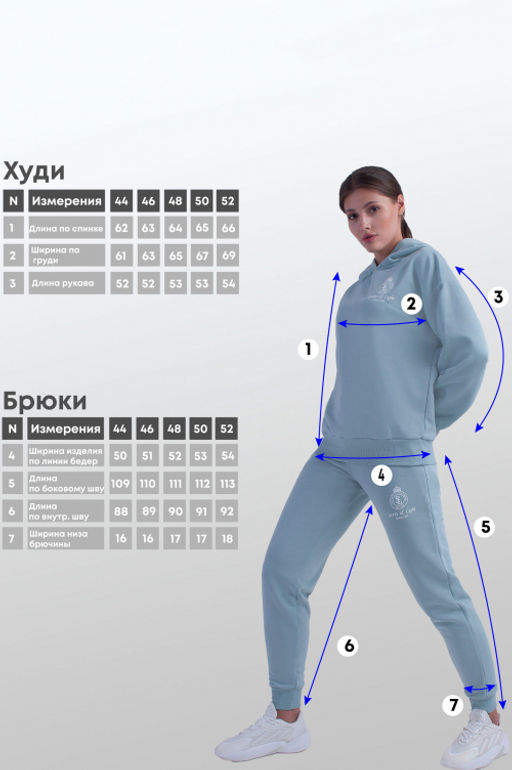 Арт. 2523  Костюм с брюками женский 44-52 (5 шт) Цвет:верх-мята, низ-мята