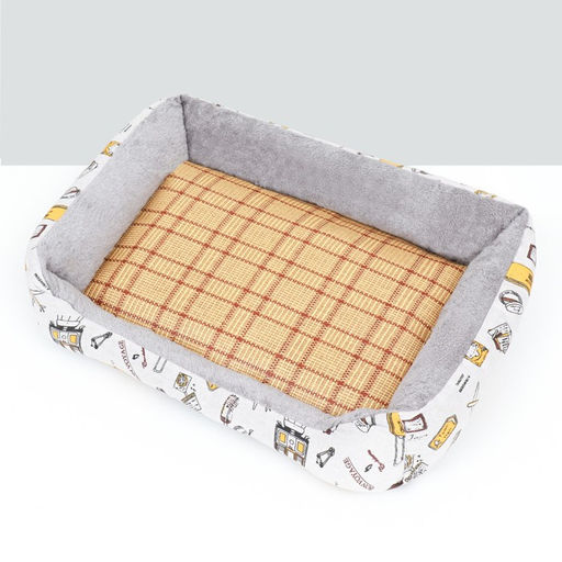 Лежанка для животных, двухсторонняя подушка, 60 х 45 х 15 см, серо-белая - Simaland фото 4