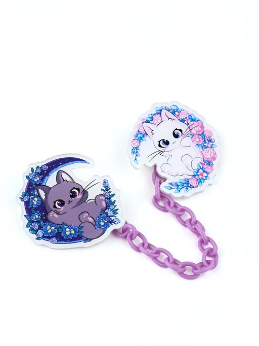 Цена за 2 шт. Значки на цепочке Лунная призма, 13?10 см, набор 2 шт.