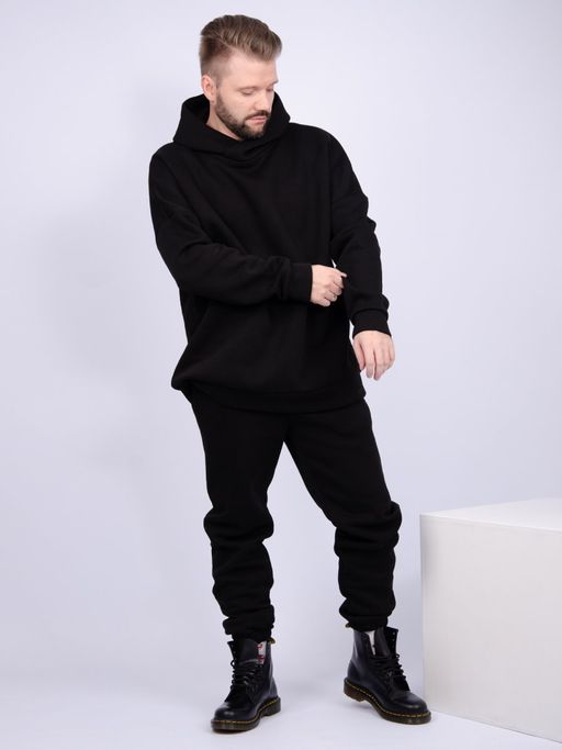 Костюм Грей черный, футер начес - Малина фото 10