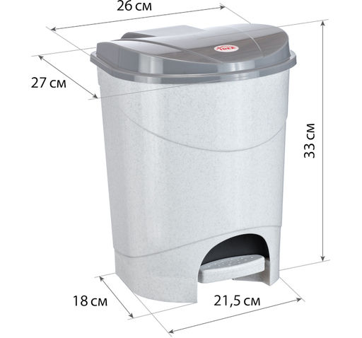 Контейнер для мусора с педалью 11 л арт. М 2891 - Полимербыт фото 4