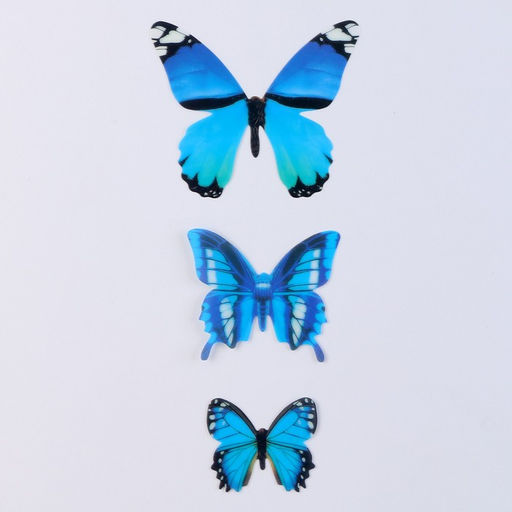 Набор для украшения Бабочки, 12 шт, цвет голубой - Страна карнавалия фото 2