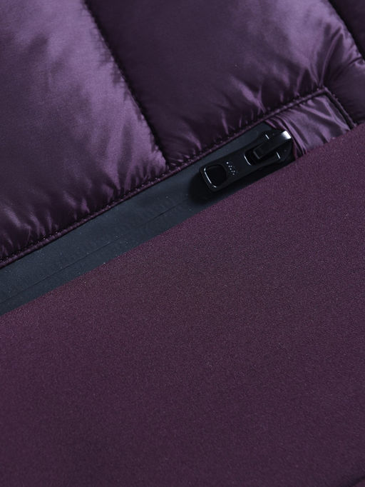 Куртка женская гибридная стёганая с капюшоном с графеновой подкладкой темно-фиолетового цвета 9626_1TF