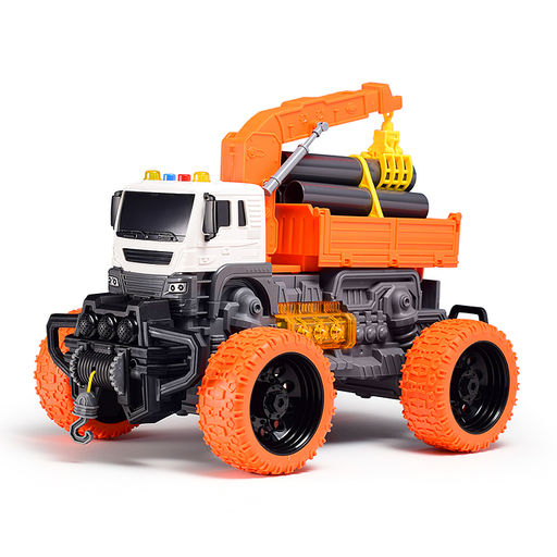 Машина "МегаСтрой" 1:16 (свет, звук) в коробке (цвет оранжевый)