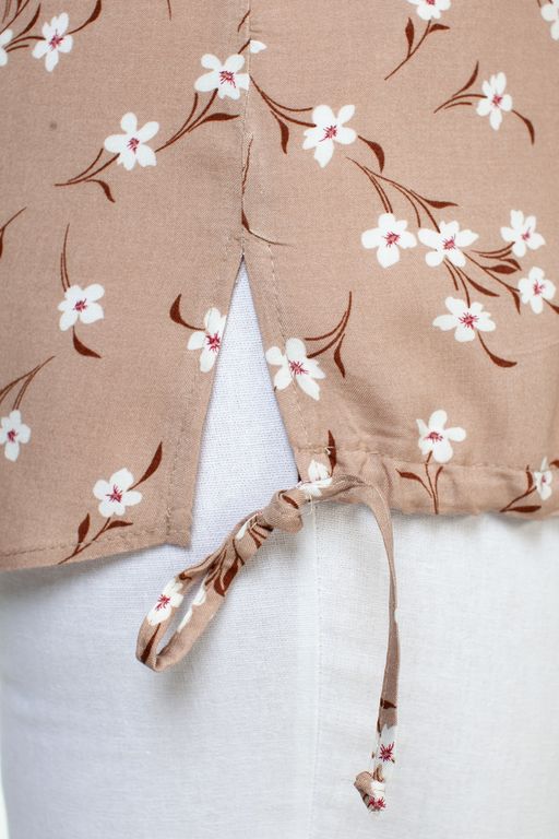 Туника штапель 4103/09/Бежевый, белый - Rise фото 2