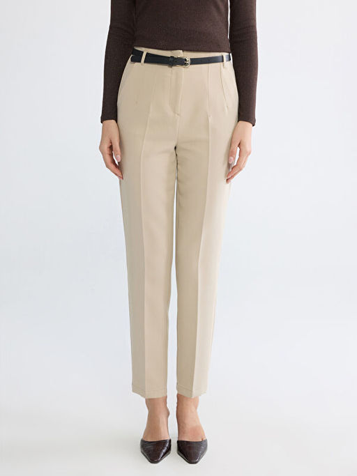 Beli Kemerli Kad?n Cigarette Pantolon