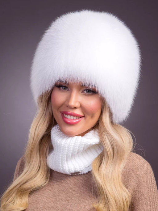 шапка Сноп белый песец - Davidovfox фото 4