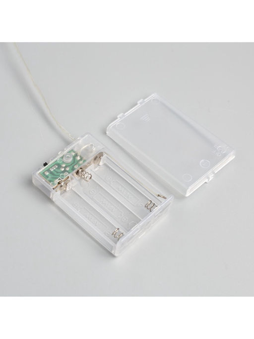 Гирлянда Мишура 1 м, роса, IP20, серебристая нить, 100 LED, 2 режима, от батареек АА?3, свечение белое - Luazon lighting фото 7