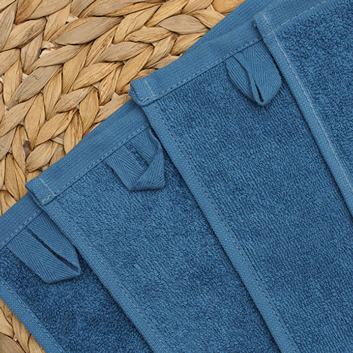 Комплект махровых салфеток для уборки 5 шт. (30х30), 100% хлопок, 380 гр./кв.м., Синий