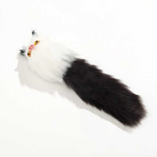 Игрушка для кошек Кот-дружок, искусственный мех, корпус 7 см, белая/чёрная - Simaland фото 4