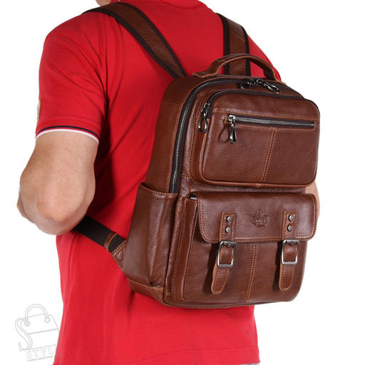 Рюкзак мужской кожаный 3926Z brown Zinimsk в Новосибирске - S-style фото 2