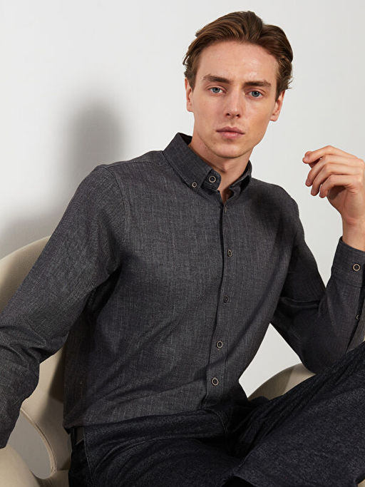 Regular Fit Uzun Kollu Gabardin Erkek G?mlek