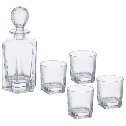 52350 GIPFEL Набор для виски CARDINAL: графин 750мл, 4 бокала 280мл. Материал: хрустальное стекло
