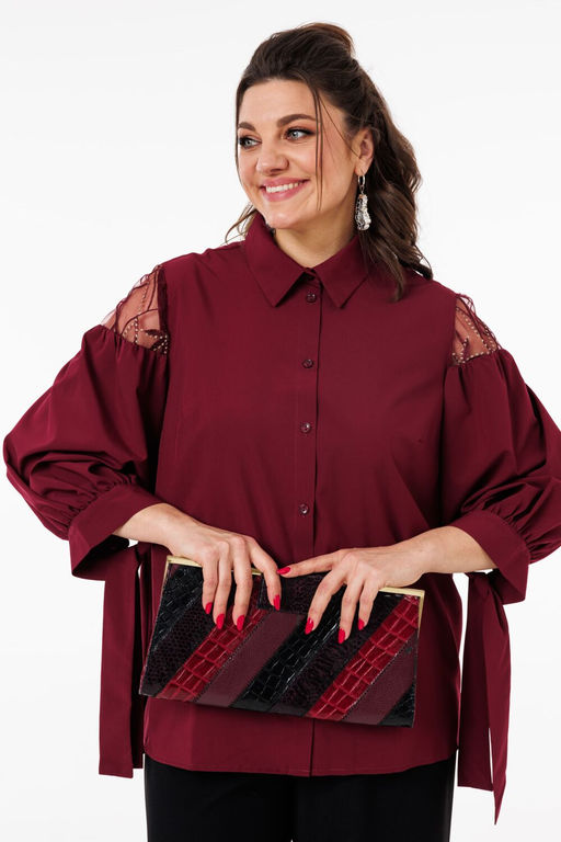 Блуза ANELLI 1238 рубиновое вино