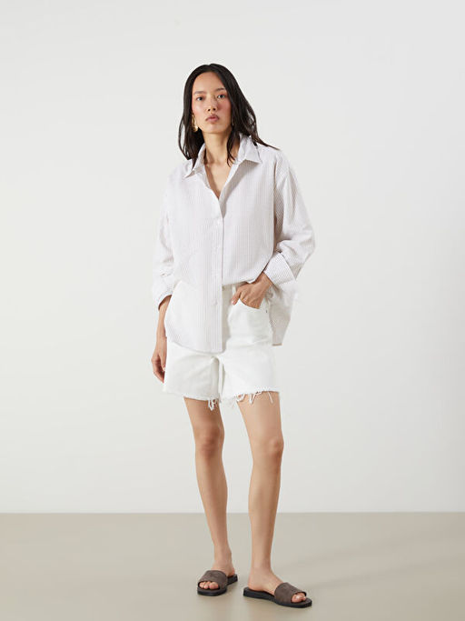 ?izgili Oversize Kad?n G?mlek