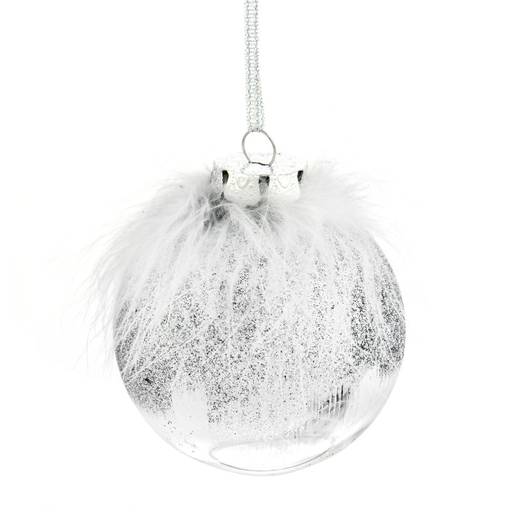 Набор из 12шт, Украшение новогоднее Шар "Перышко страуса", D 8 см, L35 W27 H9 см