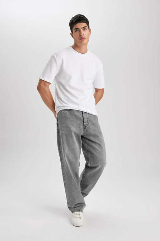 Джинсовые брюки Baggy Fit с широким узором и нормальной талией, широкие брюки - Defacto фото 3