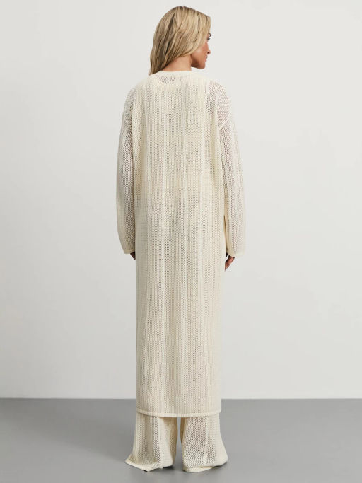 Длинный вязаный кардиган на завязках / Zarina фото 6