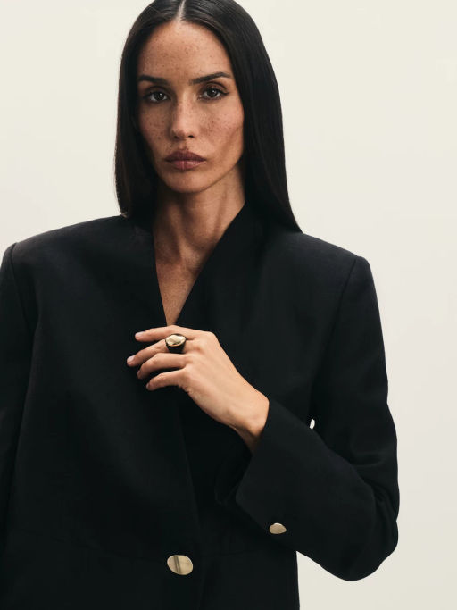 Жакет из лиоцелла и льна с декоративной пуговицей / Zarina  фото 9