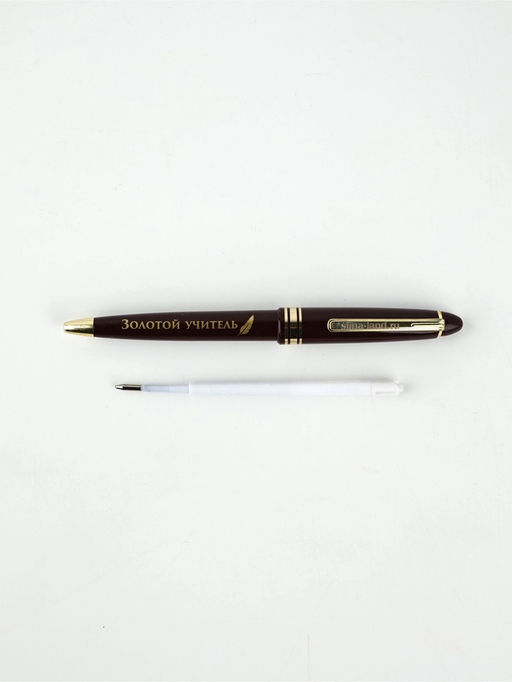Цена за 10 шт. Ручка пластик, синяя паста "Золотой учитель"