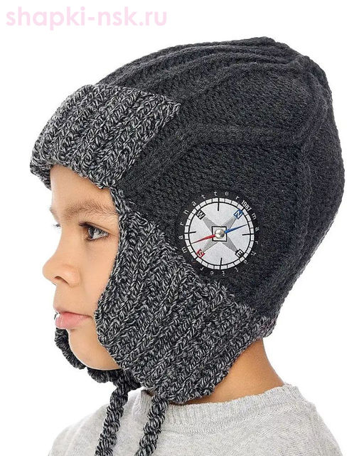 7987 Ушанка для мальчика флис (50-54)