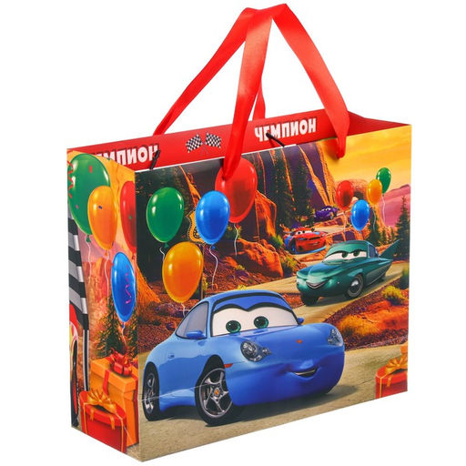 Пакет подарочный, 31×26×11 см, упаковка, Тачки